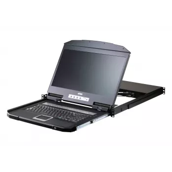 ATEN CL3116NX konsolė su 18,5 colių ekranu, 1366 x 768 pikseliai, metalas/plastikas, juoda, 1U