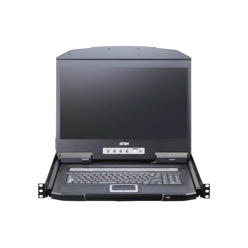 ATEN CL3116NX konsolė su 18,5 colių ekranu, 1366 x 768 pikseliai, metalas/plastikas, juoda, 1U