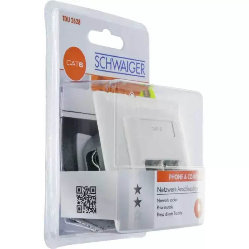 Schwaiger TDU2628532 RJ-45 lizdo kištukinis lizdas baltas