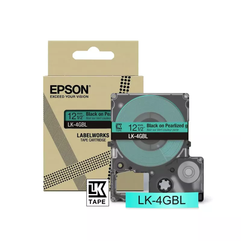 Epson LK-4GBL etikečių juosta juoda ant žalios 1,2 cm x 9 m