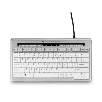BakkerElkhuizen S-board 840 US Qwerty, Tenkeyless (80 - 87%), Laidinė, USB, Žirklinis jungiklis, QWERTY, Šviesiai pilka, Balta