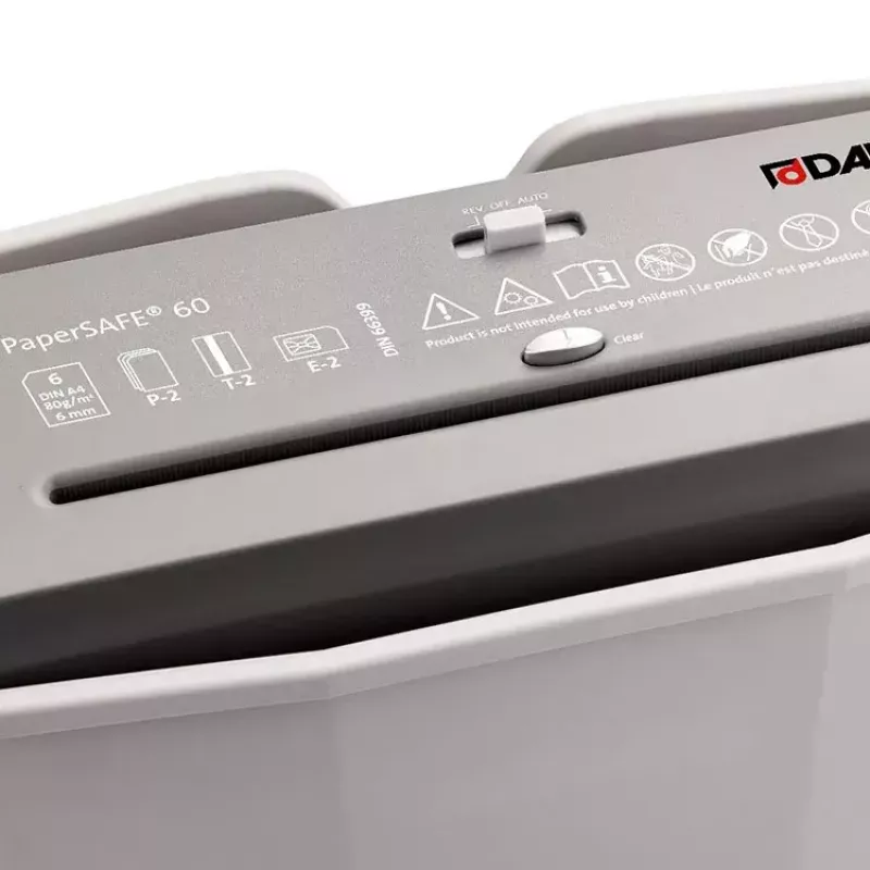 Popieriaus smulkintuvas Dahle PaperSAFE 60, juostinis smulkinimas, 70 dB, 22 cm, pilkas