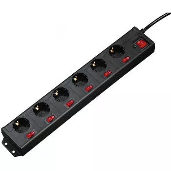Hama 00137259 ilginimo laidas 1,4 m 6 kištukinių lizdų Juodas