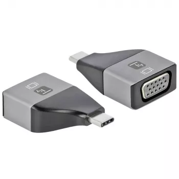 Techly IADAP USBC-VGAC USB-C į VGA adapteris 1920 x 1200 pikseliai Juodas, Sidabrinis