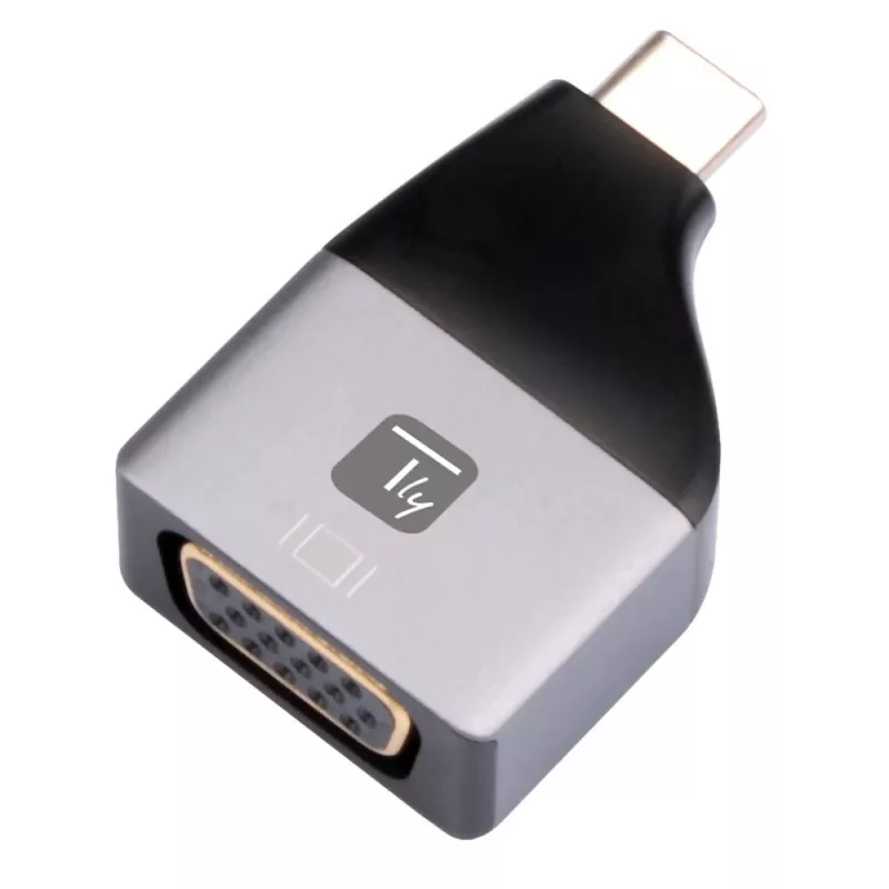 Techly IADAP USBC-VGAC USB-C į VGA adapteris 1920 x 1200 pikseliai Juodas, Sidabrinis