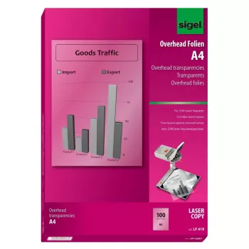Spausdinimo plėvelė Sigel LF419 A4 210×297 mm skaidri 100 lapų