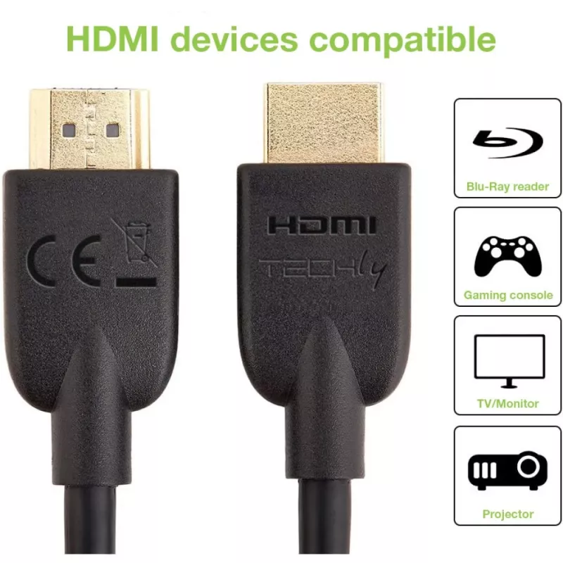 Techly ICOC HDMI2-4-010T HDMI laidas 1 m HDMI A tipo (standartinis) Juodas