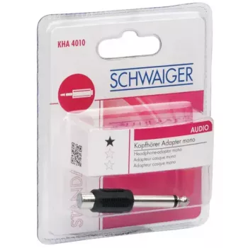Adapteris RCA (Cinch) į 6,3 mm kištuką mono, SCHWAIGER KHA4010 533, juodas