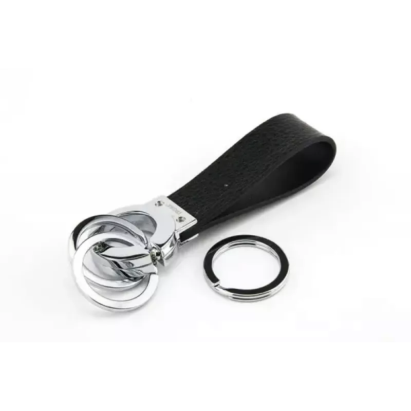 Raktų pakabukas TROIKA KR8-02/LE Black Silver Leather 31mm