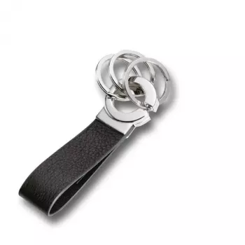 Raktų pakabukas TROIKA KR8-02/LE Black Silver Leather 31mm