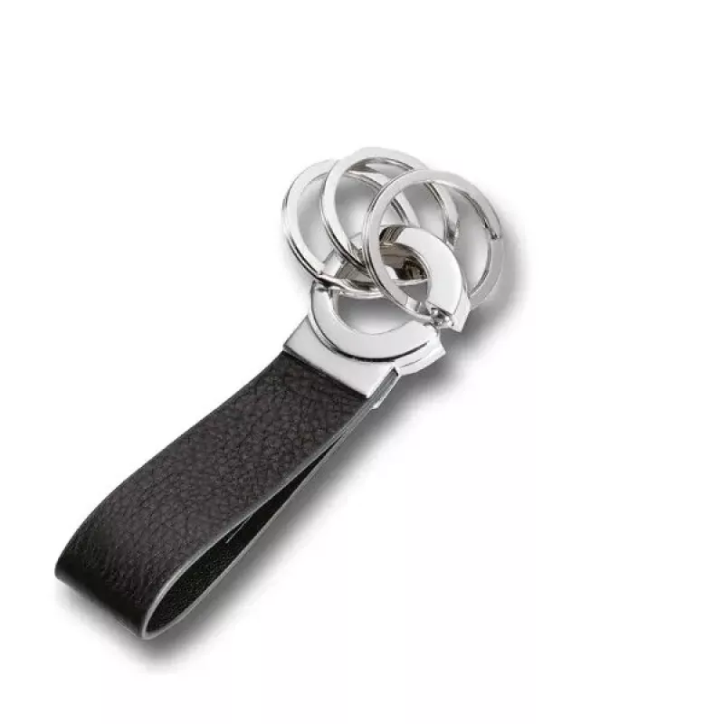 Raktų pakabukas TROIKA KR8-02/LE Black Silver Leather 31mm