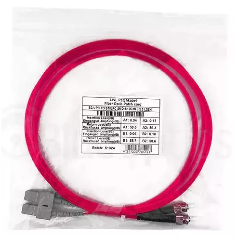 Skaidulinis optinis kabelis BlueOptics SFP3233FU0.5MK SC ST OM4 0,5 m Magenta