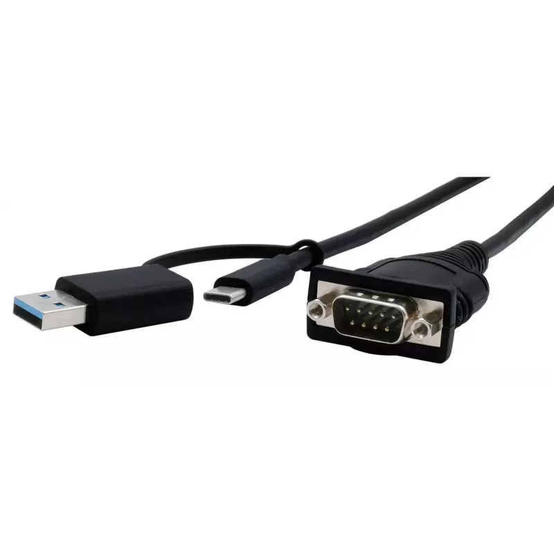 EXSYS EX-23001 serijinis kabelis juodas 0,5 m USB-A / USB-C į DB-9