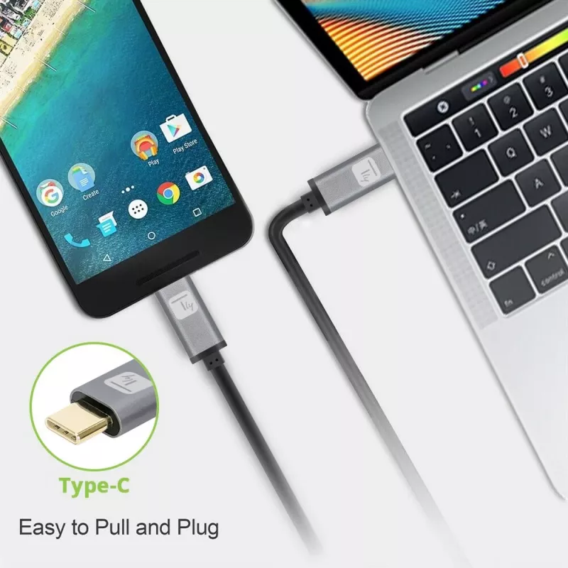 Techly USB 3.2 Gen 2 USB-C laidas M/M 1 m juodas