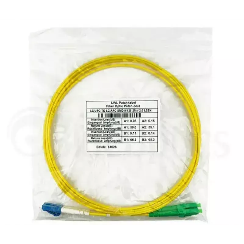 Šviesolaidinis kabelis BlueOptics SFP3131BU0.5MS LC G.657.A1 0,5 m geltonas
