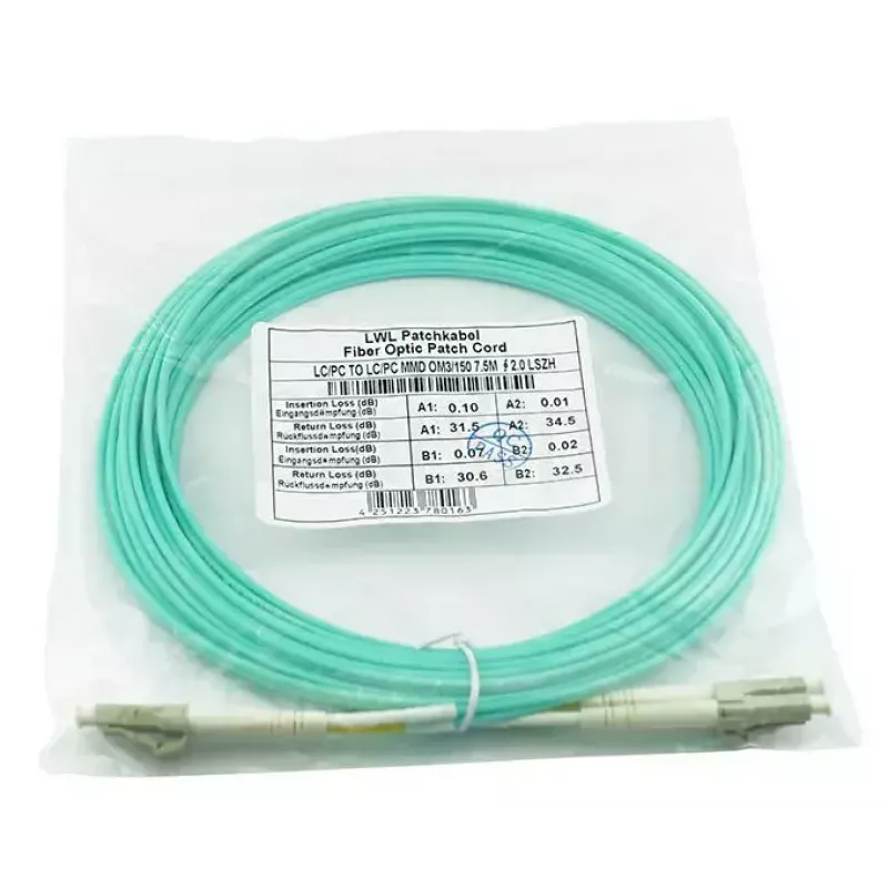 Skaidulinis optinis kabelis BlueOptics AJ834A-BO 1 m 2x LC OM3 pilnas dupleksas