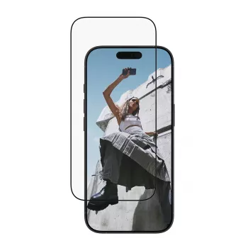 PanzerGlass SAFE ekrano apsauginis stiklas su juodu rėmeliu iPhone 17 | 16 Pro Ultra-Wide Fit su EasyAligner