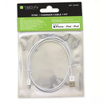 Techly ICOC APP-8WH1 laidas „Lightning“ 1 m baltas