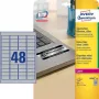 Patvarūs sidabriniai lipdukai Avery L6009-20, apvalūs stačiakampiai, 960 vnt.