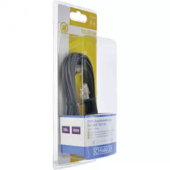 Tinklo laidas Schwaiger 6,0 m RJ-11 – RJ-45, juodas