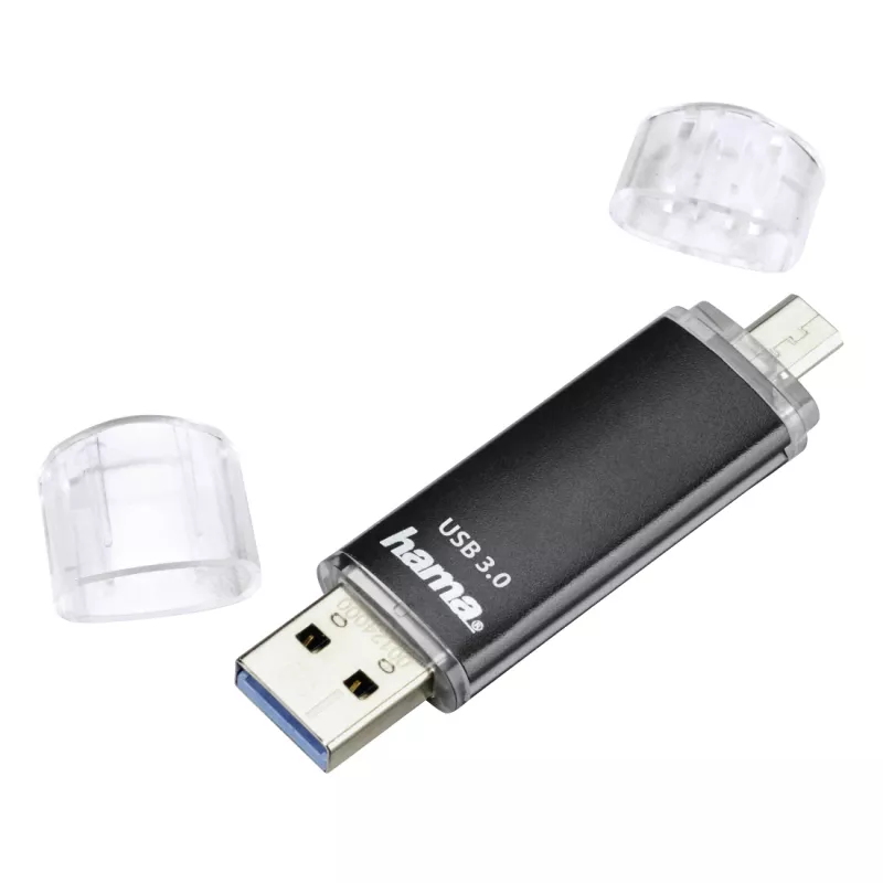 Hama Laeta Twin USB atmintukas 256 GB USB Type-A / Micro-USB 3.2 Gen 1 Juodas