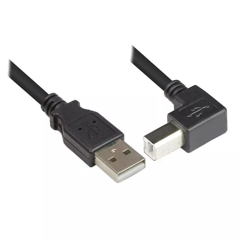 Techly USB 2.0 laidas A kištukas / B kištukas lenktas 1 m ICOC U-AB-10-ANG