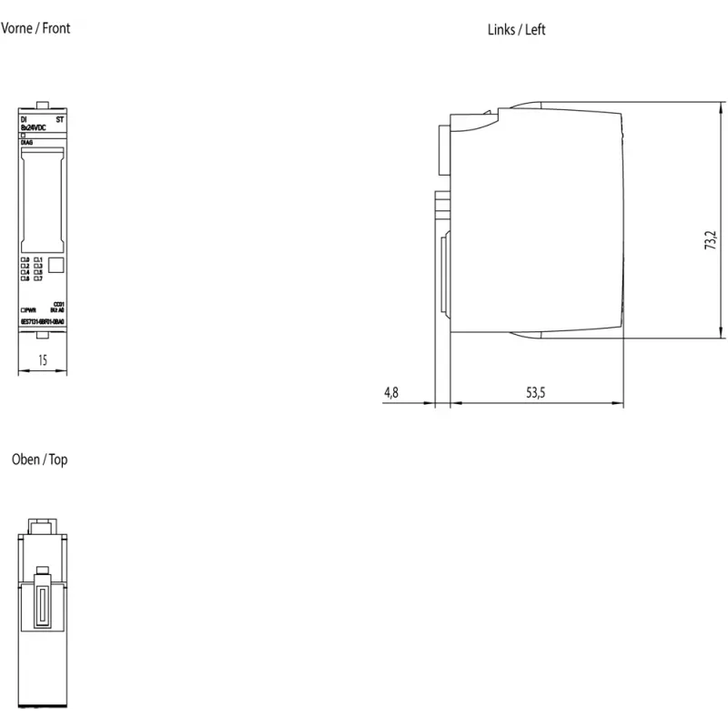 Siemens SIMATIC ET 200SP 6ES7131-6BF01-0BA0 skaitmeninių įėjimų modulis, DI 8x24VDC
