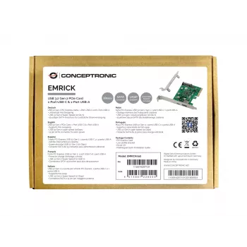 Conceptronic EMRICK PCIe kortelė USB 3.2 Gen 2, 1x USB-C ir 1x USB-A