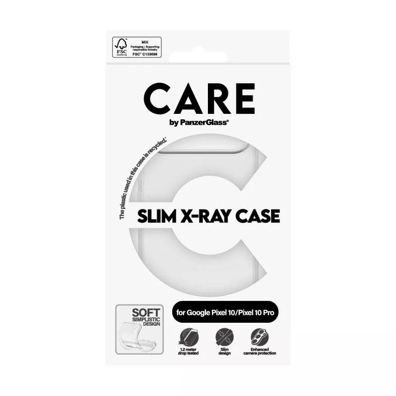 PanzerGlass CARE by Fashionable Case permatomas X-Ray Soft Basic dėklas Google Pixel 10 / 10 Pro