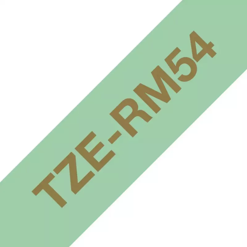 Brother TZE-RM54 lipdukų kasetė, auksas ant mėtų žalios spalvos