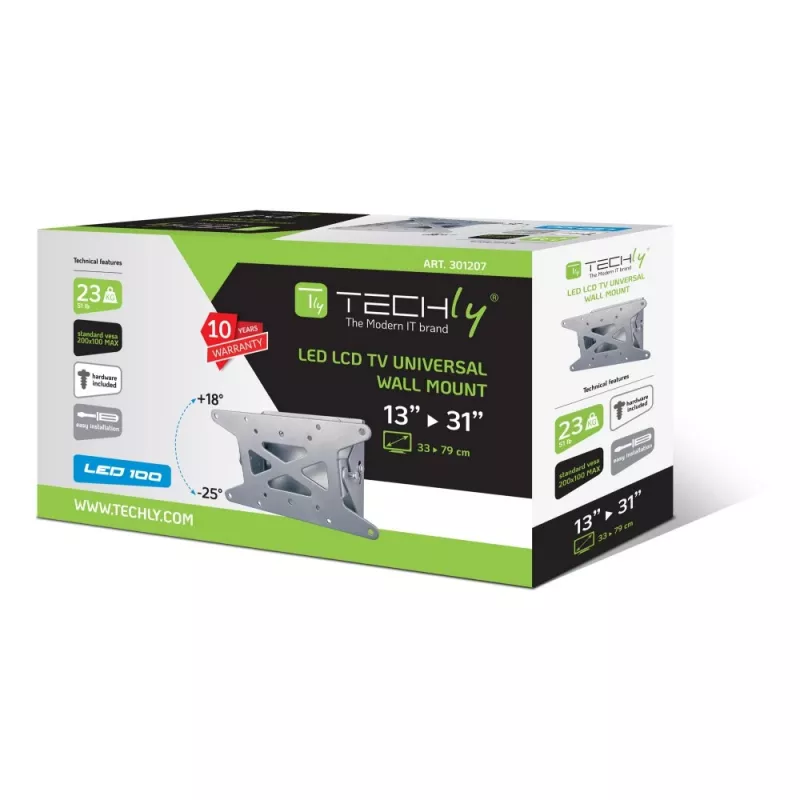Techly ICA-LCD 109 sieninis laikiklis televizoriui 13-31 colio, pakreipiamas