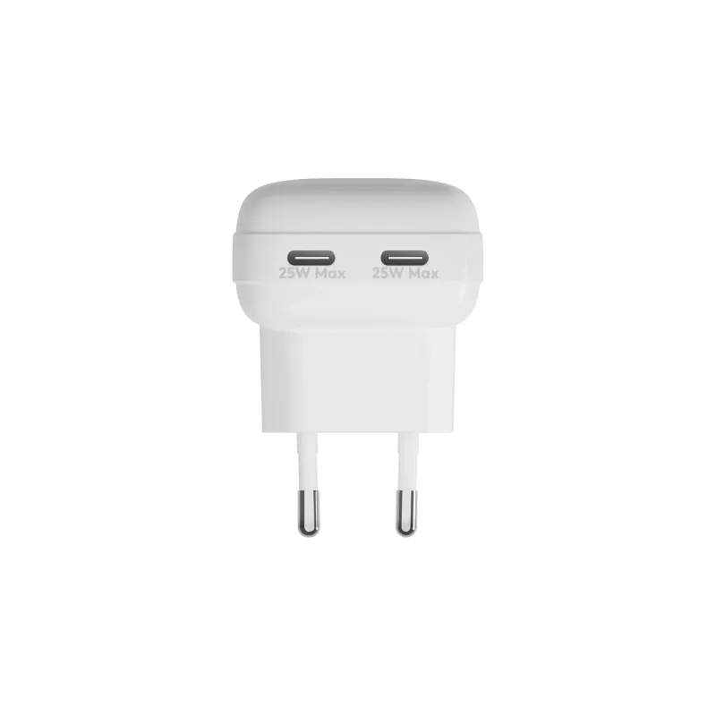 Sieninis įkroviklis d bramante re-charge Pro — 2× USB-C 25W, vidaus, baltas