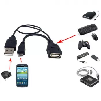 Techly USB 2.0 OTG laidas A lizdas – Micro USB kištukas 30 cm juodas ICOC MUSB-MC2