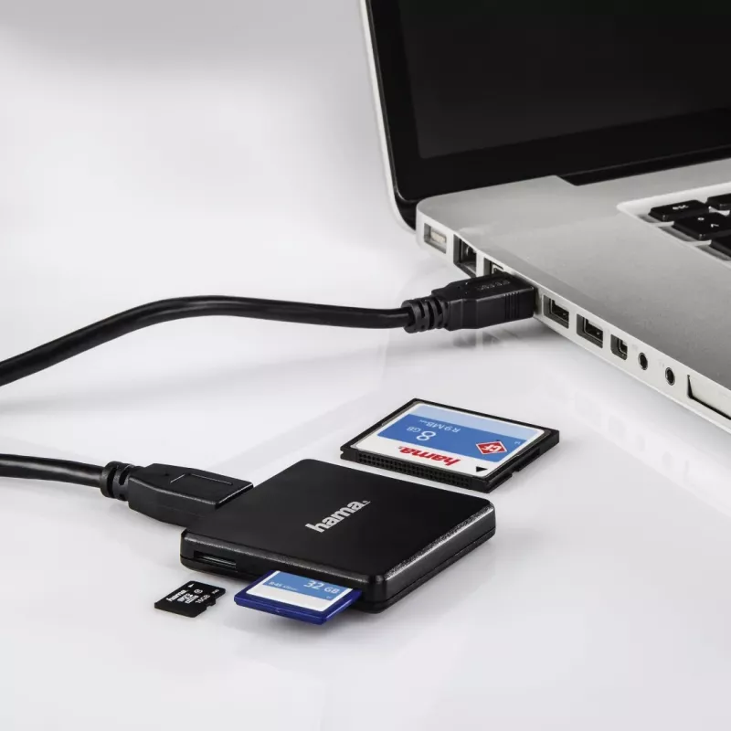 Hama 00124156 kortelių skaitytuvas USB 3.2 Gen 1 (3.1 Gen 1) Type-A juodas