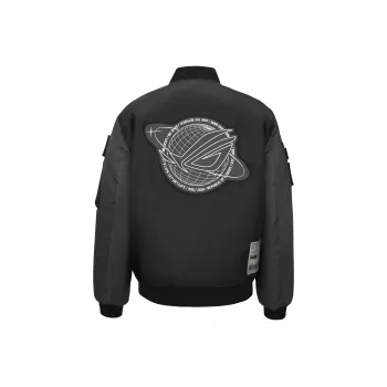Švarkas Bomber ASUS ROG Cosmic Bomber Vyriškas Laisvo Kirpimo Ilgomis Rankovėmis Juodai Pilkas