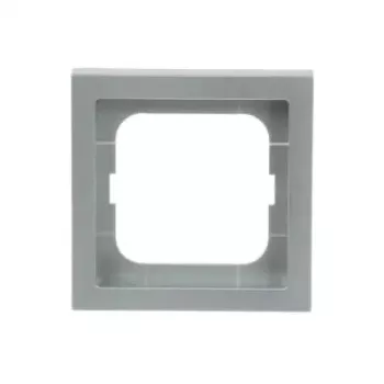 Dangtelis sieninis Busch-Jaeger 1721-183K sidabrinis — termoplastikas, be varžtų, 80×80 mm, 11 mm
