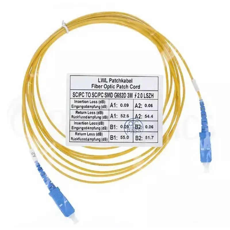 Skaidulinis optinis laidas BlueOptics SFP2222BU1MK SC SC OS2 1 m geltonas
