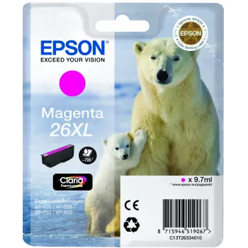 Epson Polar bear kasetė Magenta 26XL Claria Premium rašalas, didelės talpos (XL), 1 vnt.