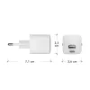 d bramante CH18EUWH7082 Sieninis įkroviklis USB-C 30W + USB-A 18W, baltas