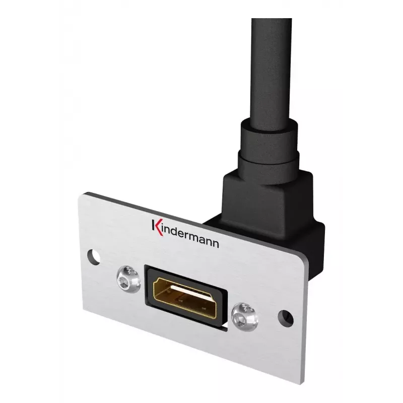HDMI kištukinis lizdas Kindermann 90° pilkai juodas