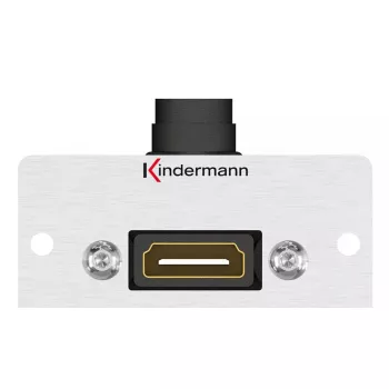 HDMI kištukinis lizdas Kindermann 90° pilkai juodas