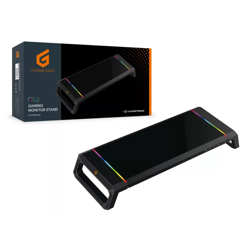 Conceptronic THORNE ERGO stovas monitoriui, laisvai pastatomas, 10 kg, juodas