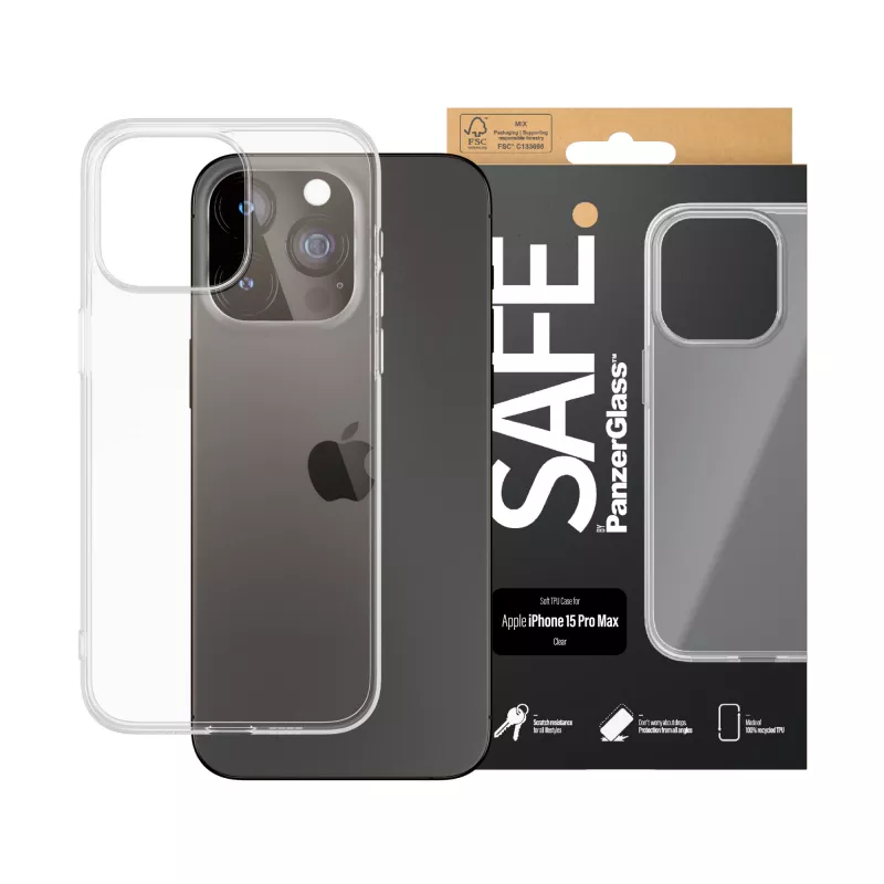 PanzerGlass SAFE. by ® TPU dėklas Skaidrus iPhone 15 Pro Max