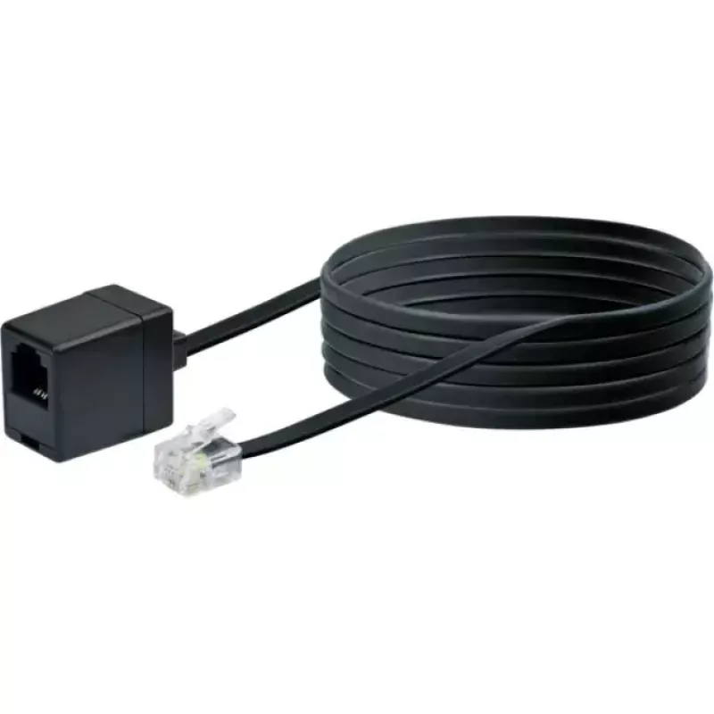 Tinklo kabelis Schwaiger 10m RJ-11 – RJ-11 juodas