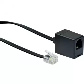 Tinklo kabelis Schwaiger 10m RJ-11 – RJ-11 juodas
