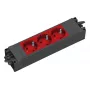 Bachmann STEP BASE 3 lizdų ilgintuvas, 250 V 16 A, plastikinis korpusas, IP20, raudonas, 52×230×44 mm