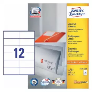 Lipnios etiketės stačiakampės AVERY 3424-200