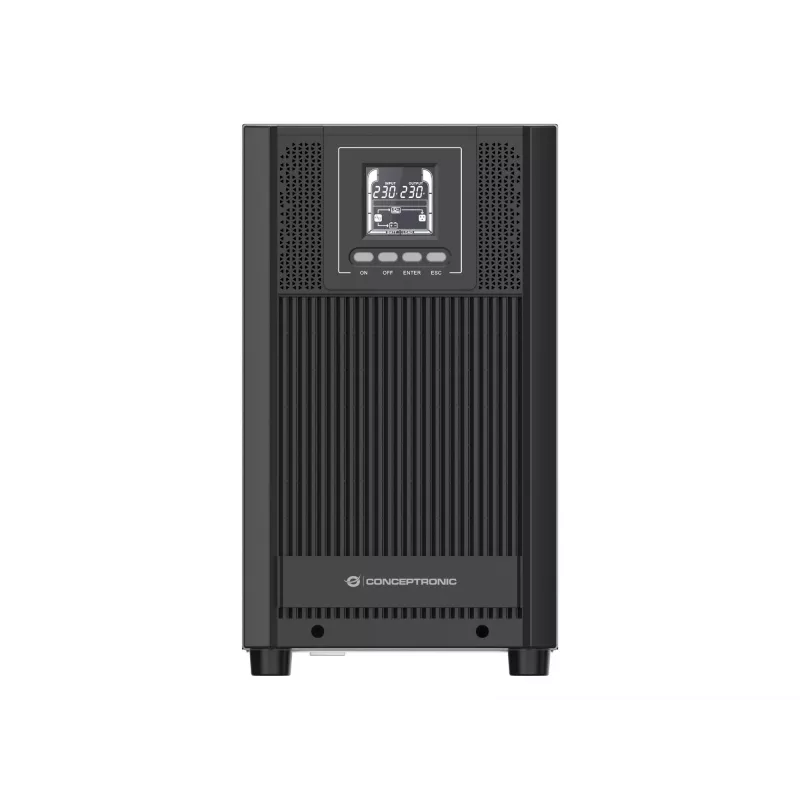 Conceptronic ZEUS52E3K 3000VA 2700W Online bokštinis UPS, IEC, dvigubo keitimo (Online), 3 kVA, 2700 W, sinusinė banga, 220 V, 240 V