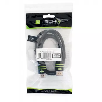 Techly 0.5m aukštos spartos HDMI laidas su Ethernet A/A M/M juodas ICOC HDMI-4-005