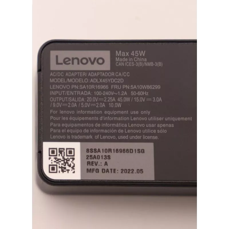Lenovo 5A10W86299 maitinimo adapteris / keitiklis 45 W juodas